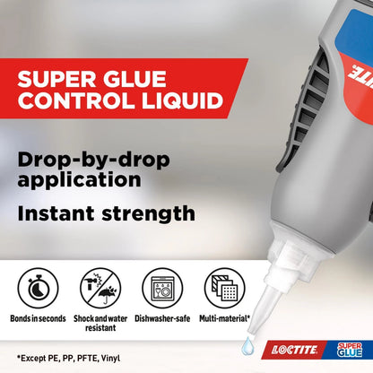 Loctite 3g Super Glue Liquid Control, Fast Bonding, Versatile, Clear Drying