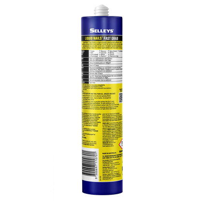 Selleys Liquid Nails Fast Grab Adhesive 420g - Strong, Quick Bond, Indoor Use