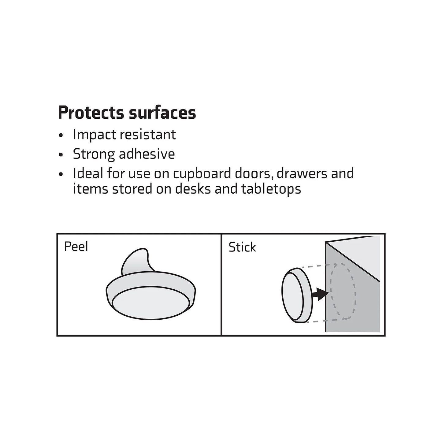 Surface Gard 19mm Clear Round Floor Protection Pads - 6 Piece, Reduces Scratches & Noise