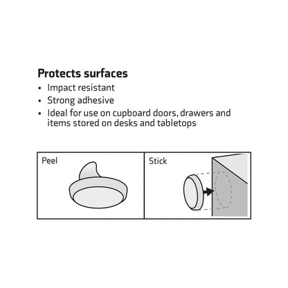 Surface Gard 19mm Clear Round Floor Protection Pads - 6 Piece, Reduces Scratches & Noise