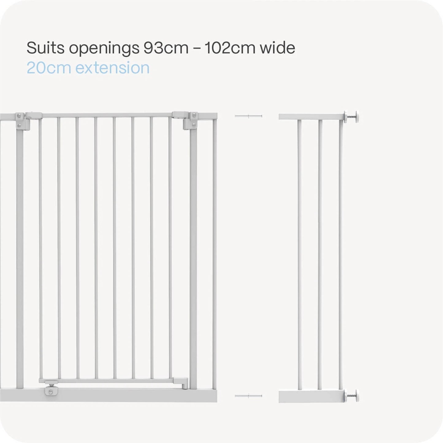 Perma Child Safety 20cm White Extra Tall Baby Gate Extension, Easy Assembly, Durable Steel