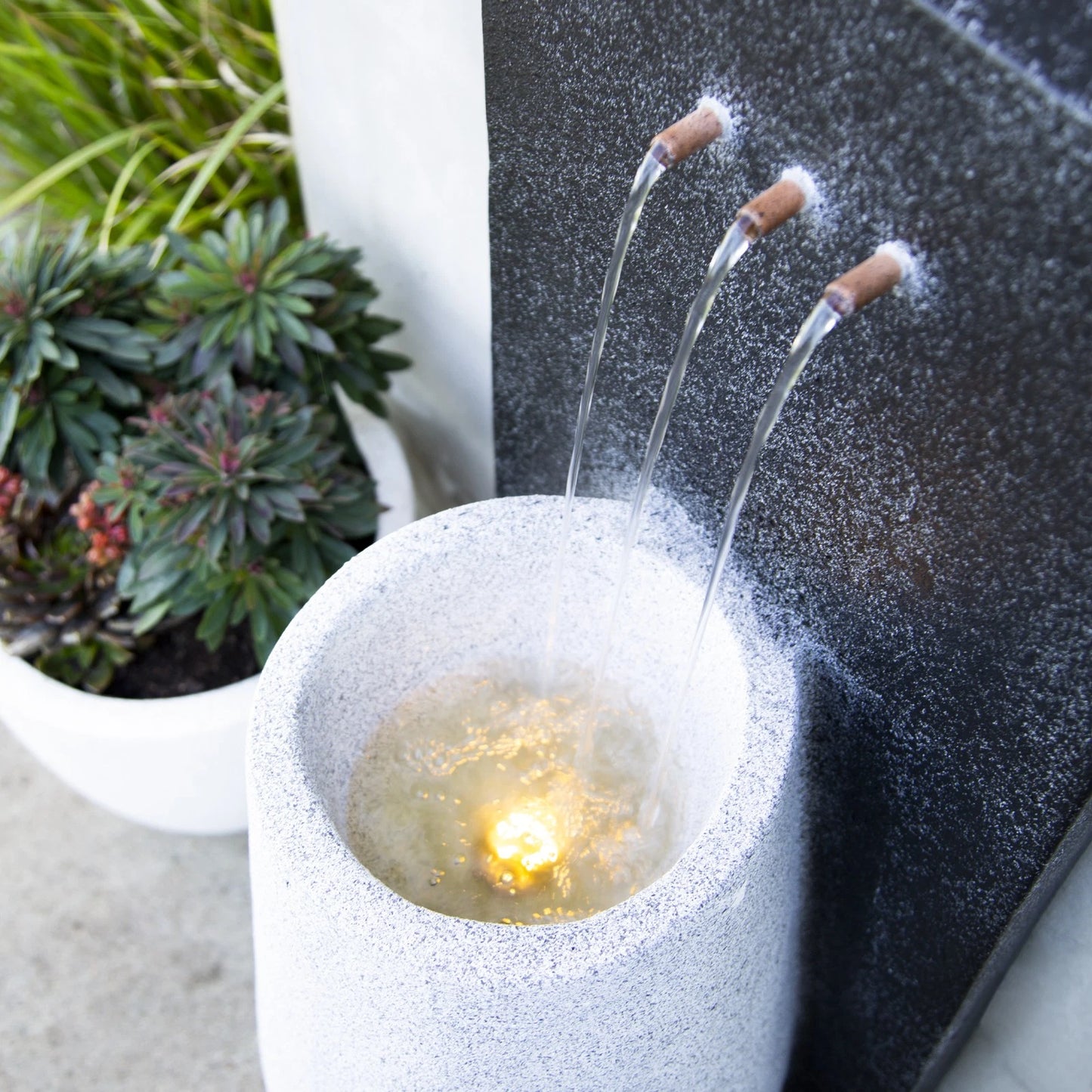 Tuscan Path Panya Fountain 36x33x91cm with Pump, Modern Design, Polyresin