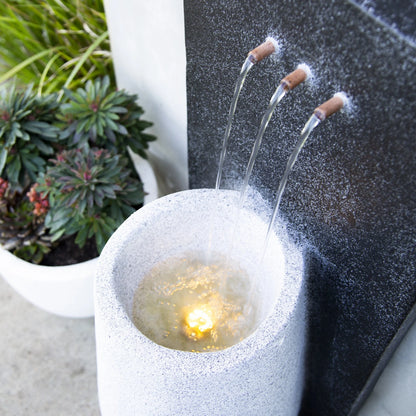 Tuscan Path Panya Fountain 36x33x91cm with Pump, Modern Design, Polyresin