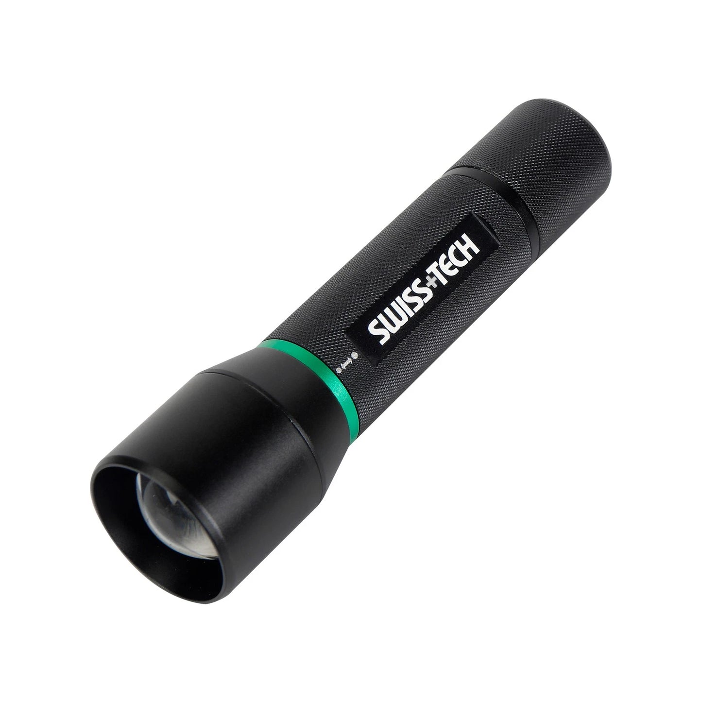 SWISS+TECH 450lm Dual Power Rechargeable Focus Beam Flashlight, USB, Water & Impact Resistant