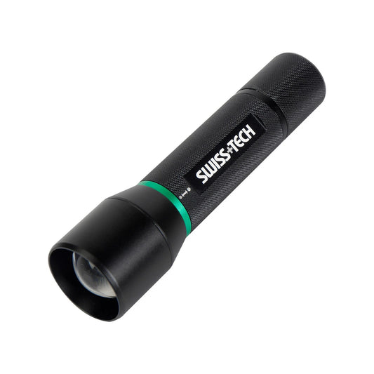SWISS+TECH 450lm Dual Power Rechargeable Focus Beam Flashlight, USB, Water & Impact Resistant