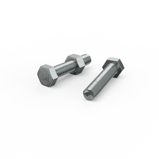 ZENITH M10 x 50mm Zinc Plated Hex Head Bolts & Nuts, Indoor Construction, AS Compliant