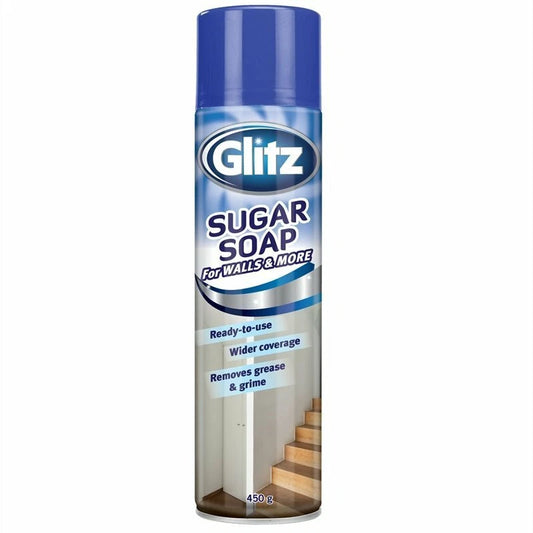 Glitz 450g Sugar Soap - Ready-to-Use Wall & Surface Cleaner, Wide Spray Coverage