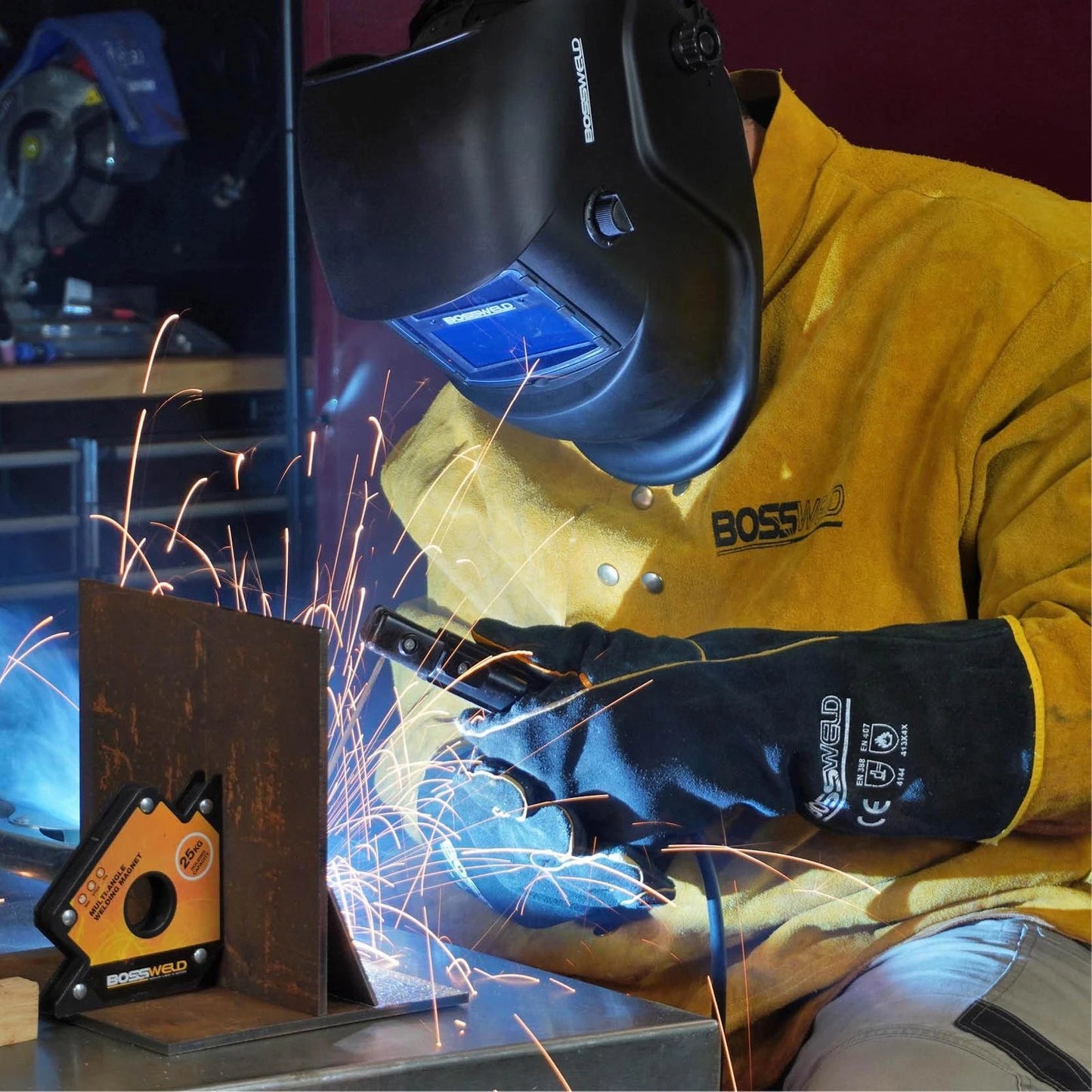 Bossweld X Large Leather Welders Jacket with Kevlar Stitching and Internal Pocket