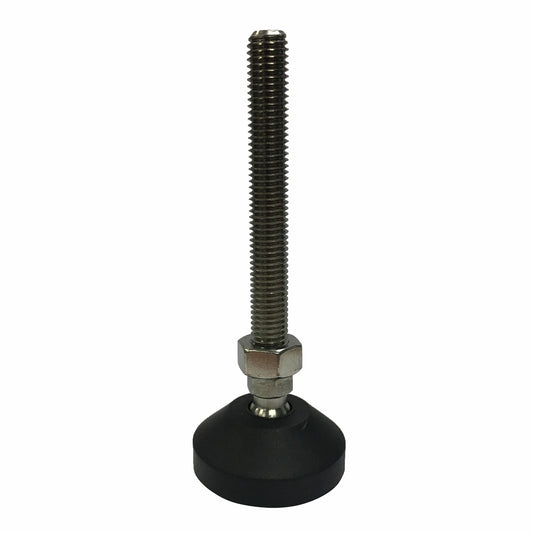 Easyroll 50mm Adjustable Foot with M12 x 100mm Bolt, Anti-Slip Rubber Base, 500kg Capacity