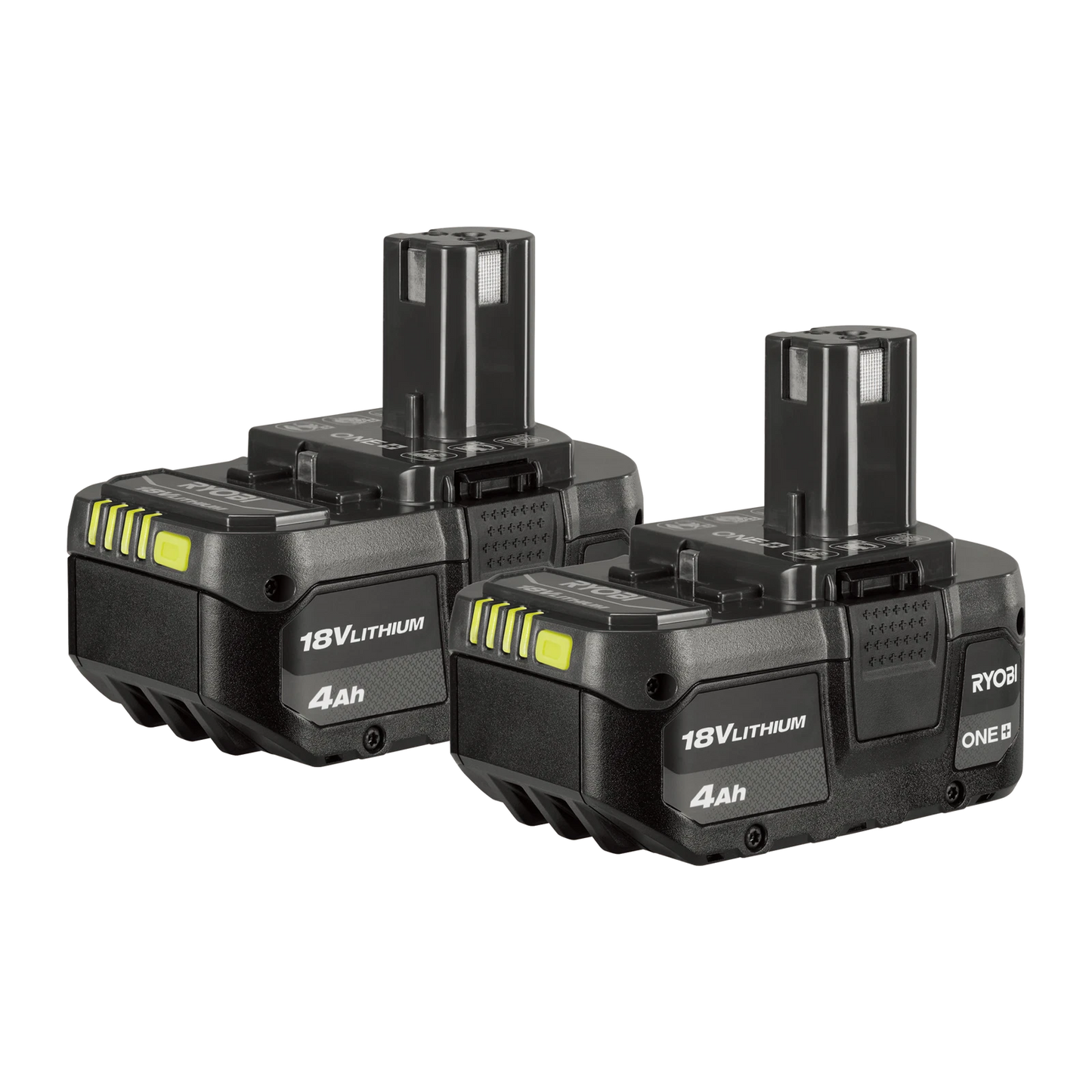Ryobi 18V ONE+ 4.0Ah Battery Twin Pack, IntelliCell Tech, 200+ Tool Compatibility