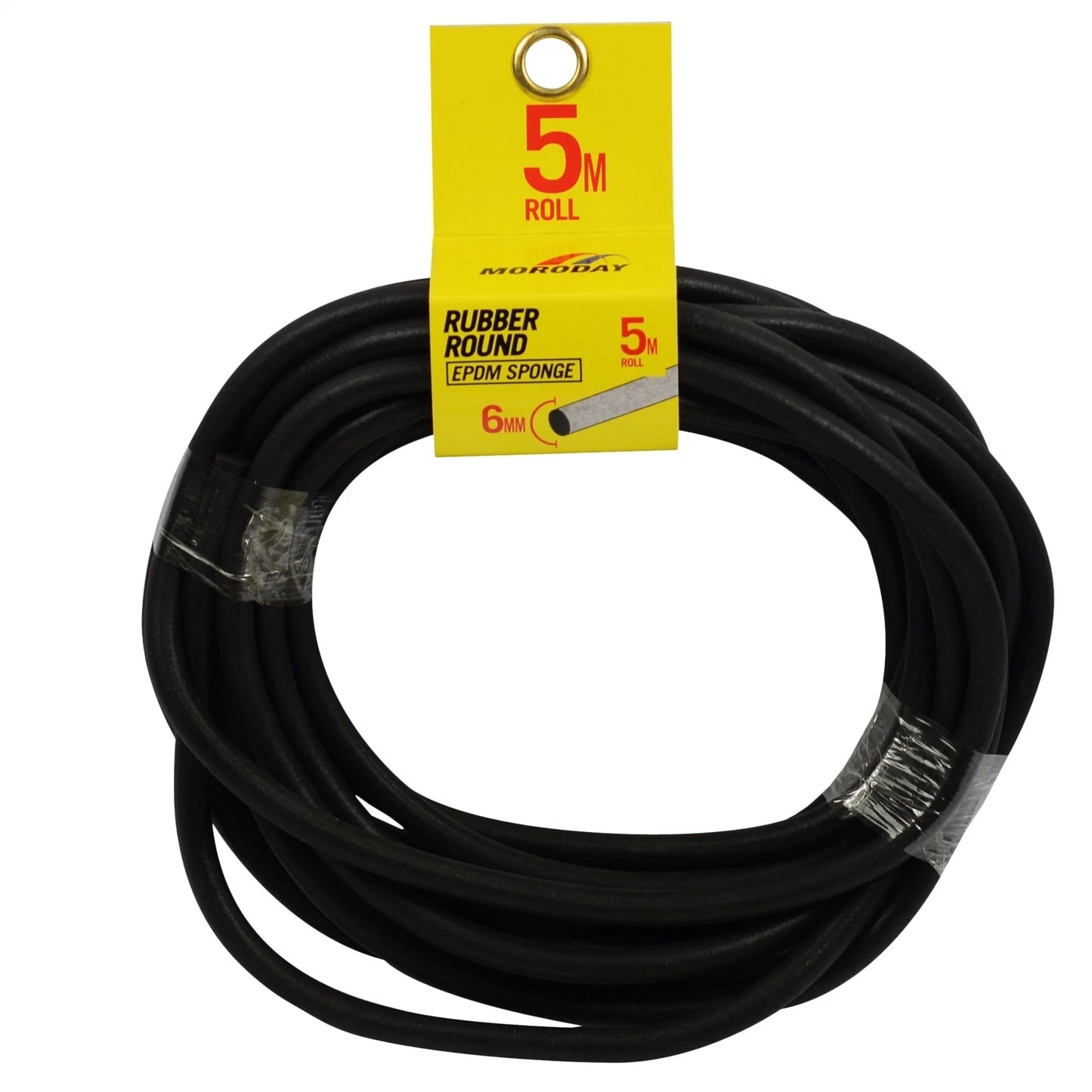Moroday 6mm x 5m Black Round EPDM Rubber Sponge - Easy Install, Cost Effective