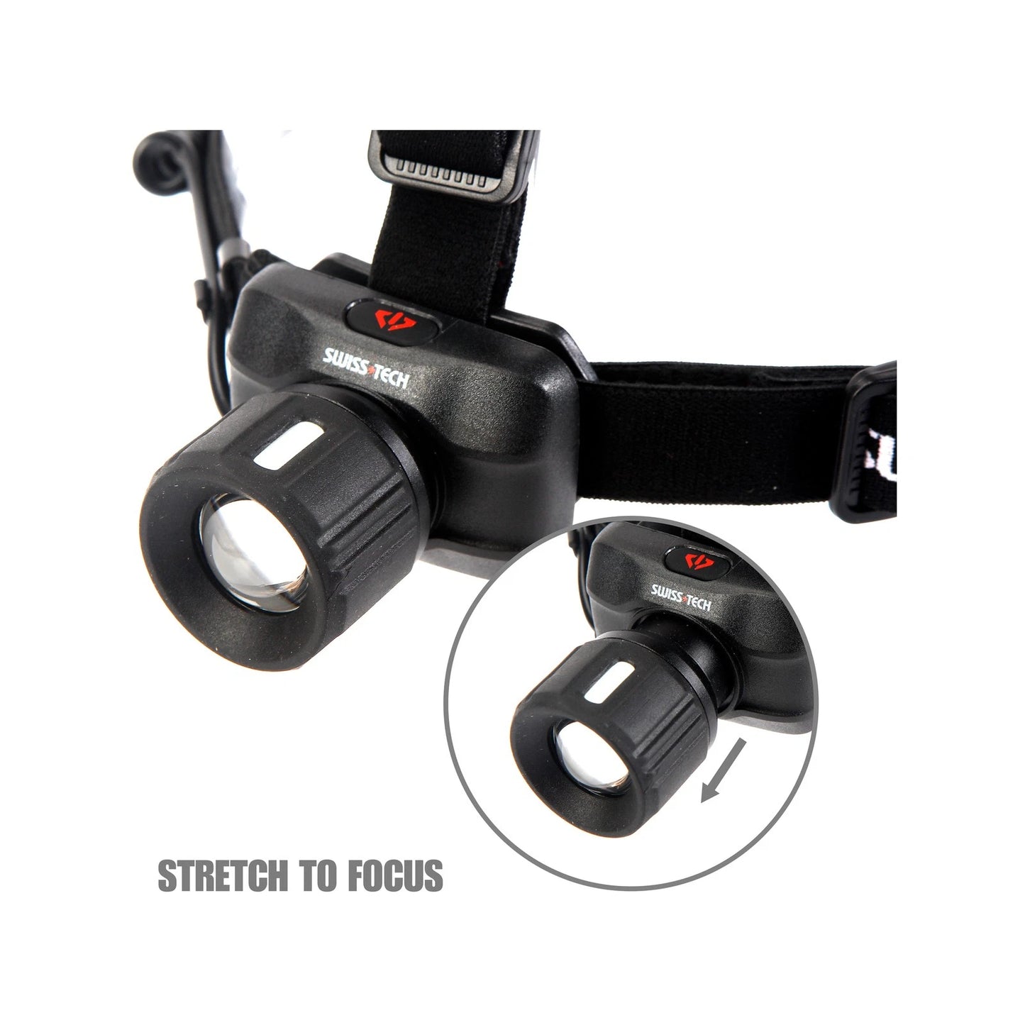 SWISS+TECH 350lm LED Headlamp, Adjustable Focus, Multiple Modes, Durable, Comfortable Fit