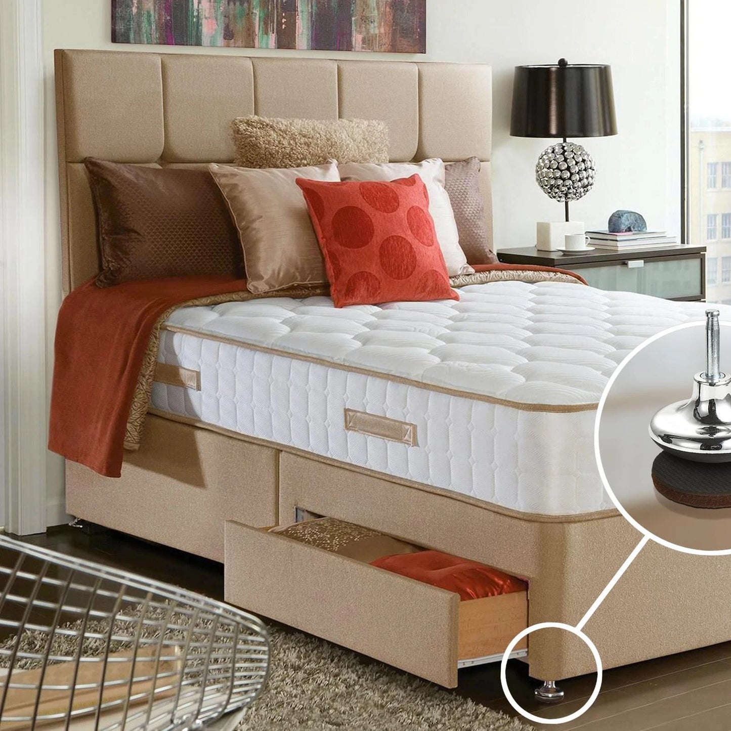 Slipstick 50mm Round Gripper Floor Protection Pads, Non-Slip, Durable, 8 Pack