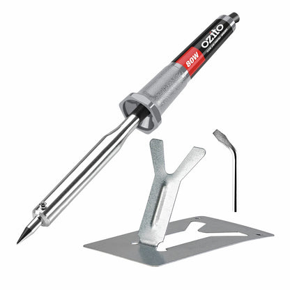 Ozito 80W Soldering Iron, Fast Heat-Up, Interchangeable Tips, Metal Stand Included