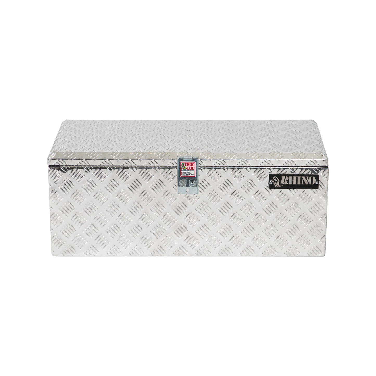 Rhino Aluminium Checkerplate Tool Box 780x355x305mm with Gas Struts & Croc-Loc Locking