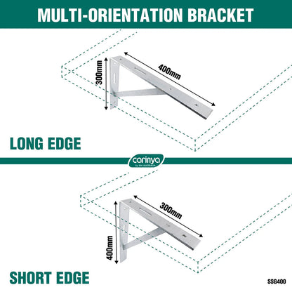 Carinya Galvanised Heavy Duty 400kg Straight Stay Bracket 400x300mm Indoor/Outdoor