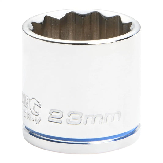 Kincrome 23mm 3/8" Drive Socket, 12 Point, Chrome Vanadium, Mirror Polish