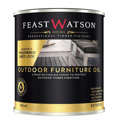 Feast Watson Weathered Grey Outdoor Furniture Oil 500ml - UV & Water Resistant
