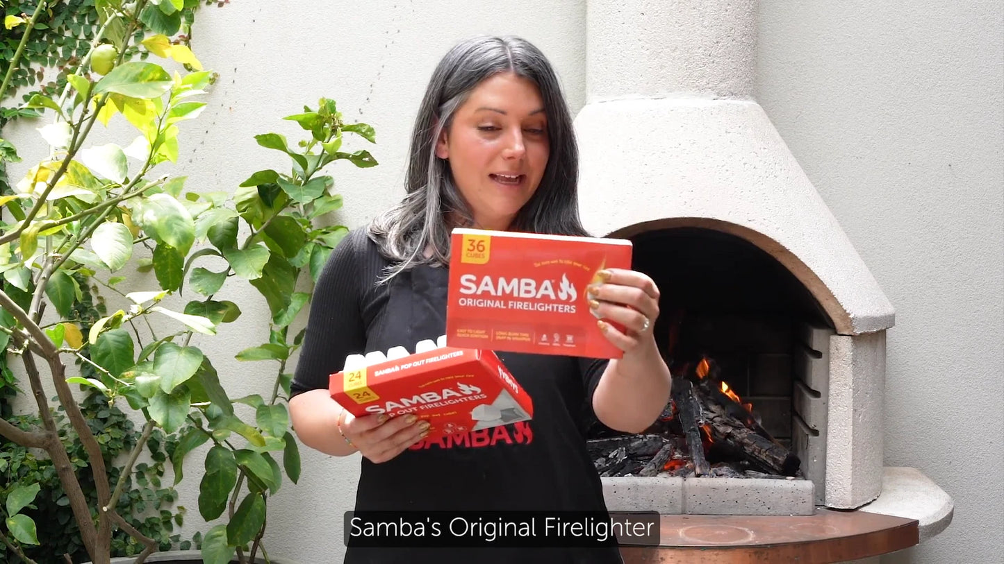 Samba Pop Out Firelighters 24 Pack - Easy Ignite, Individually Sealed, Fast Lighting