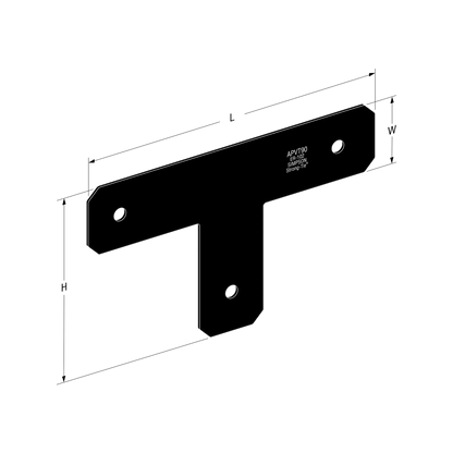 Simpson Strong-Tie Black Outdoor Accents Strap Tie T Plate 350x210x75mm, Corrosion-Resistant