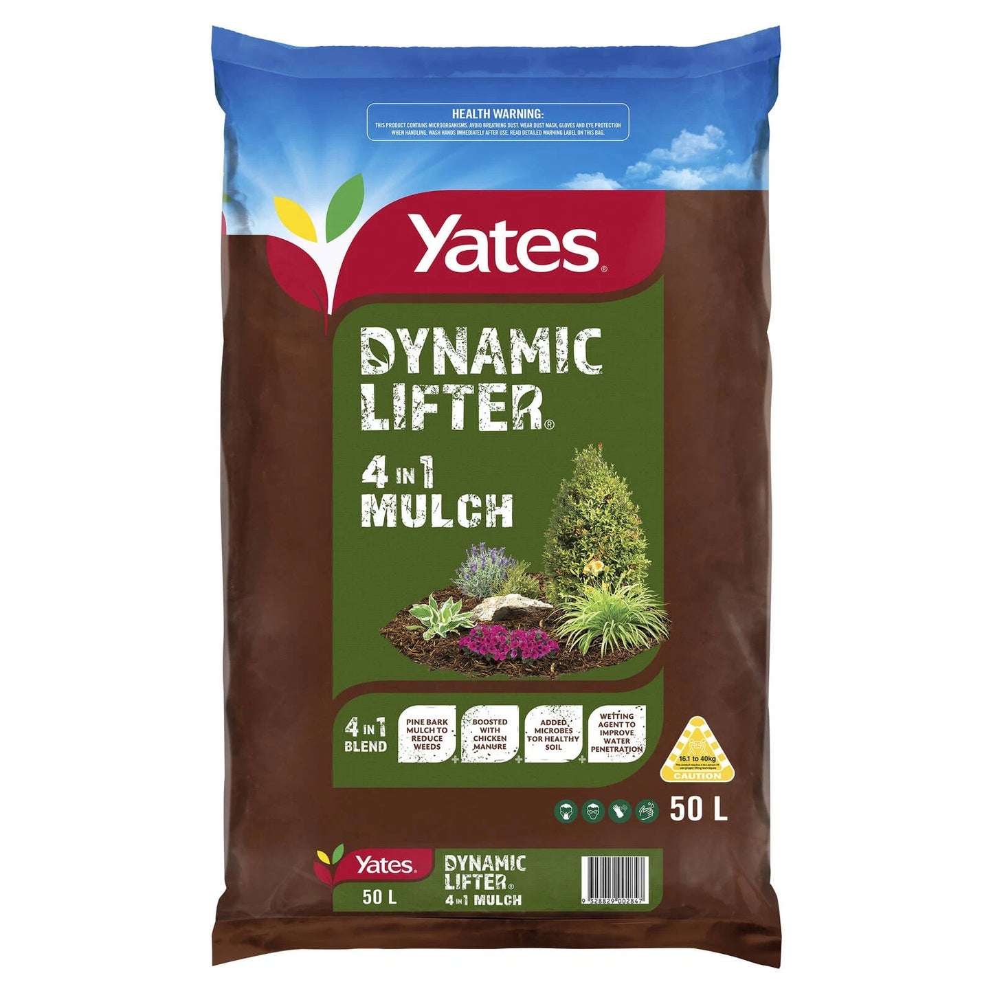 Yates 50L Dynamic Lifter 4 in 1 Mulch - Soil Enrichment, Weed Suppression, Moisture Retention