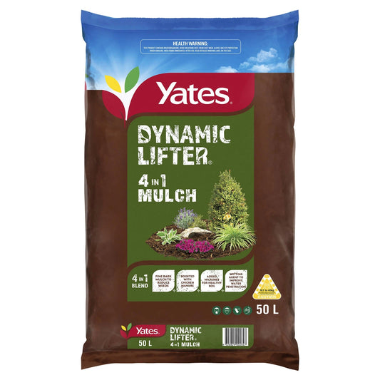 Yates 50L Dynamic Lifter 4 in 1 Mulch - Soil Enrichment, Weed Suppression, Moisture Retention