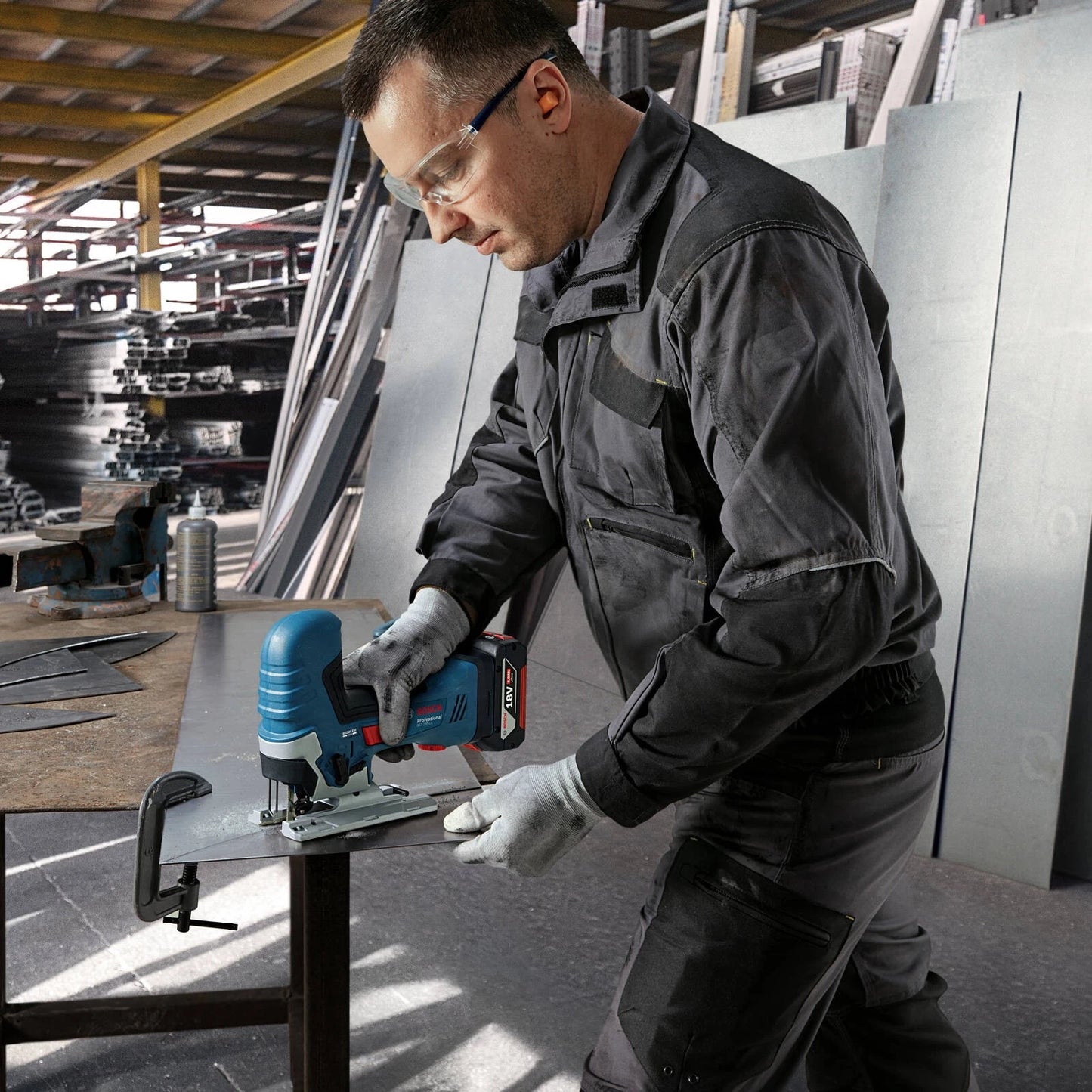 Bosch 18V Professional Jigsaw Skin Only, Brushless Motor, SDS Blade Holder, LED Light