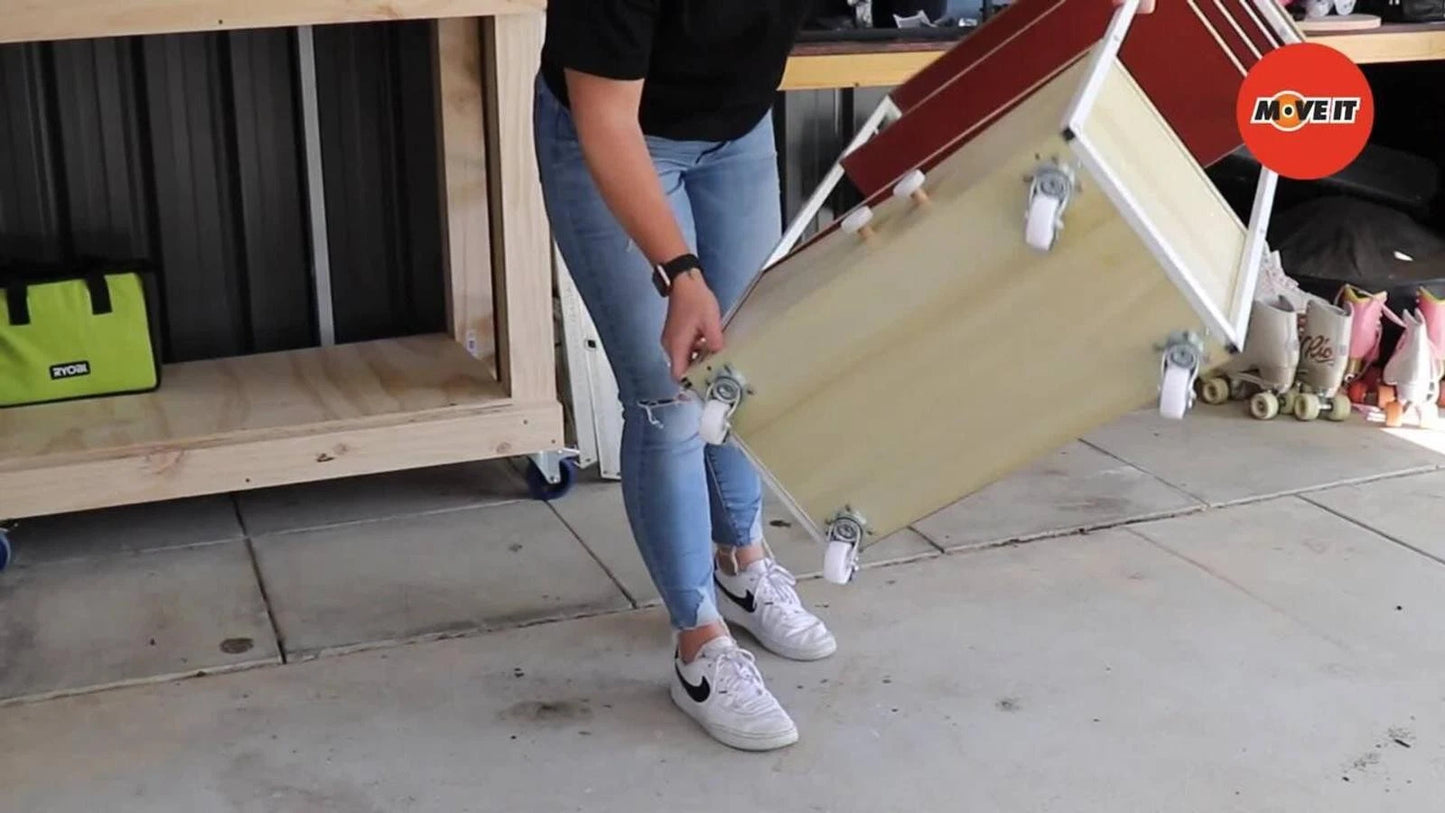 Move It 80mm White Polypropylene Swivel Castor 120kg Load Indoor Carpet Use