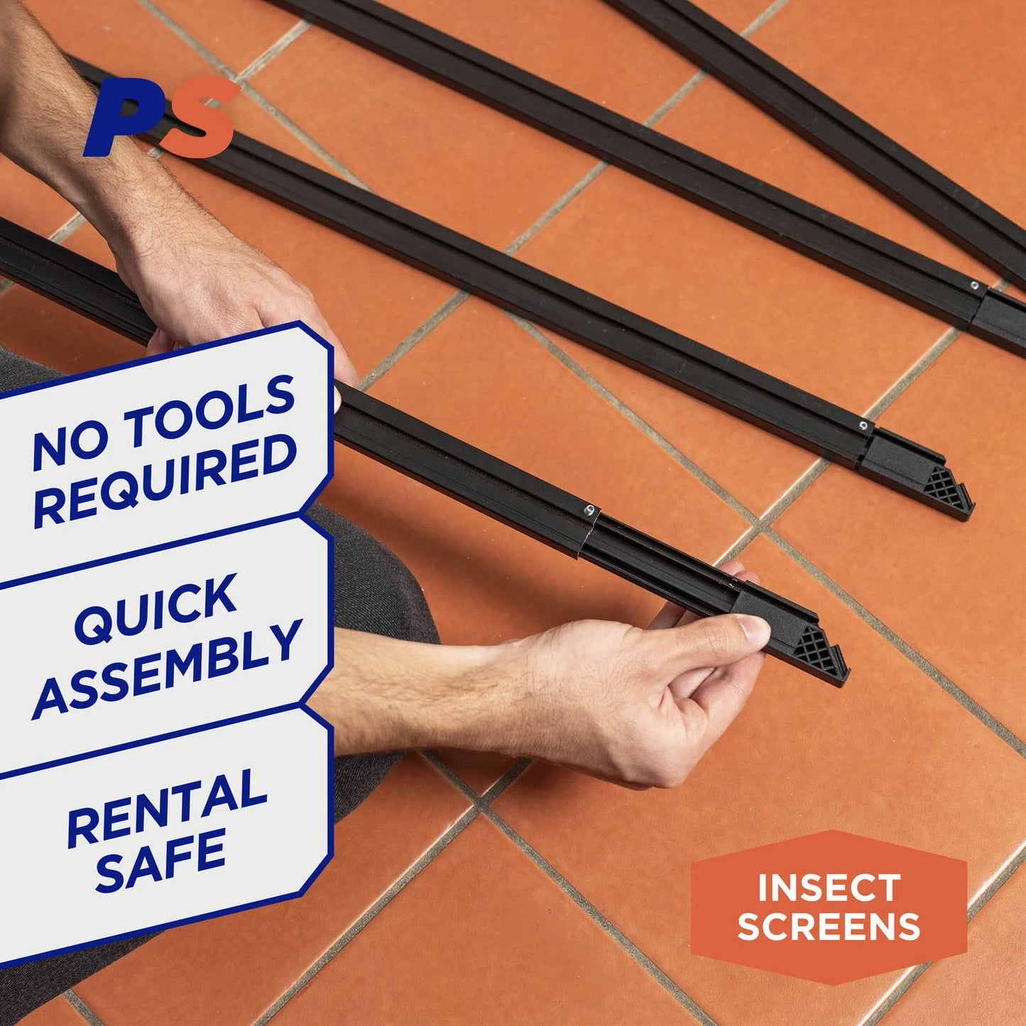 Permastik Easy Fit Window Screen Kit 1.5m x 1.2m, Adjustable, UV-Resistant Fibreglass Mesh