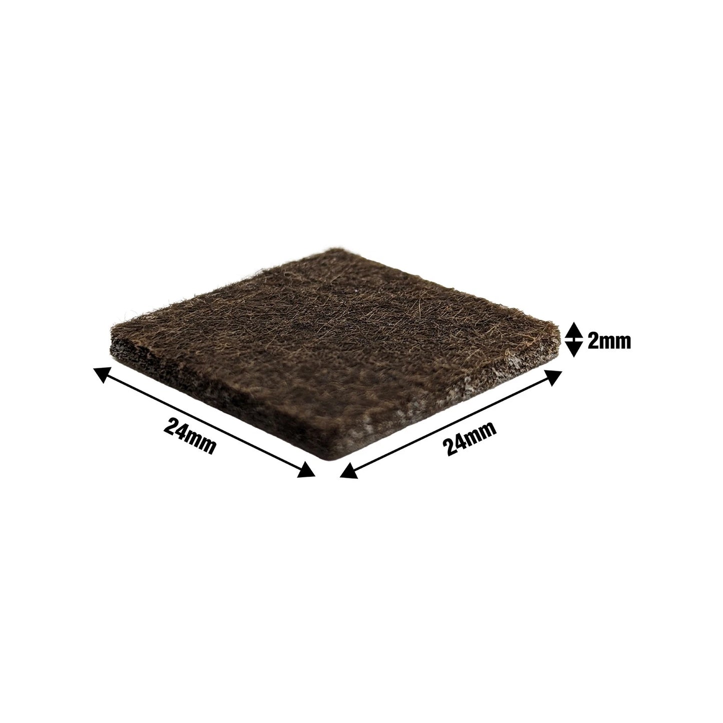 Surface Gard Brown Felt Floor Protectors 25x25mm, Noise Reduction, Self-Adhesive, 8 Pack