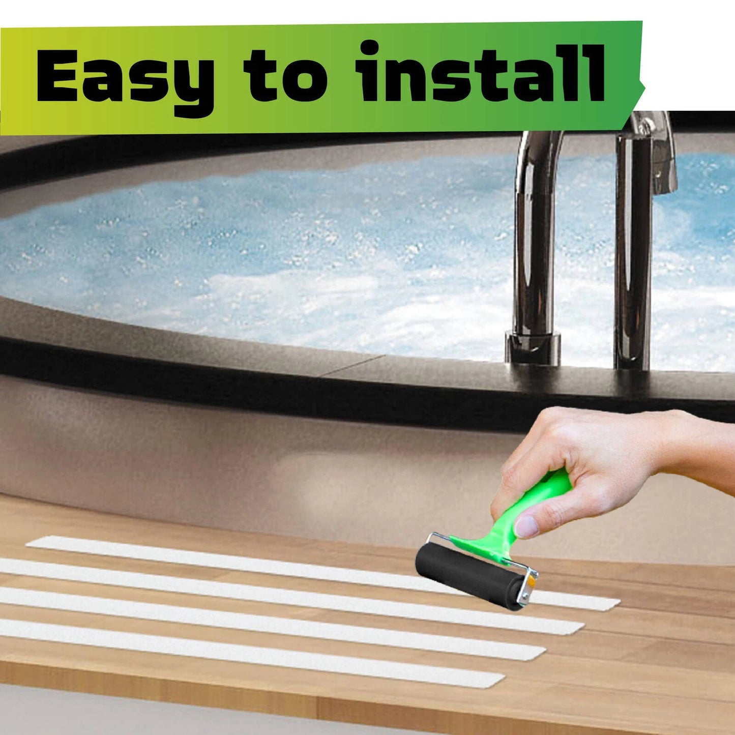 Croc Grip Clear Bathroom Tread Tape 5m x 25mm, Slip-Resistant, Water-Resistant, Vinyl