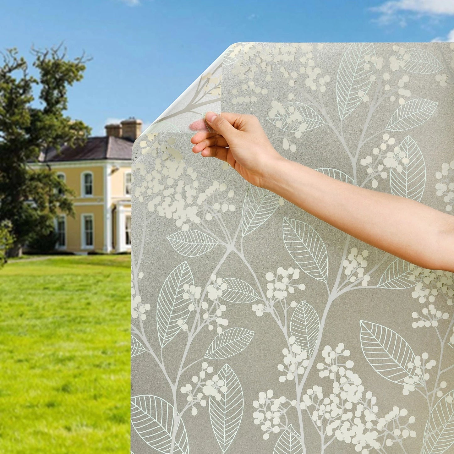 Pillar Vines Static Window Film 0.45 x 2m, Decorative, Adhesive-Free, Light-Filtering