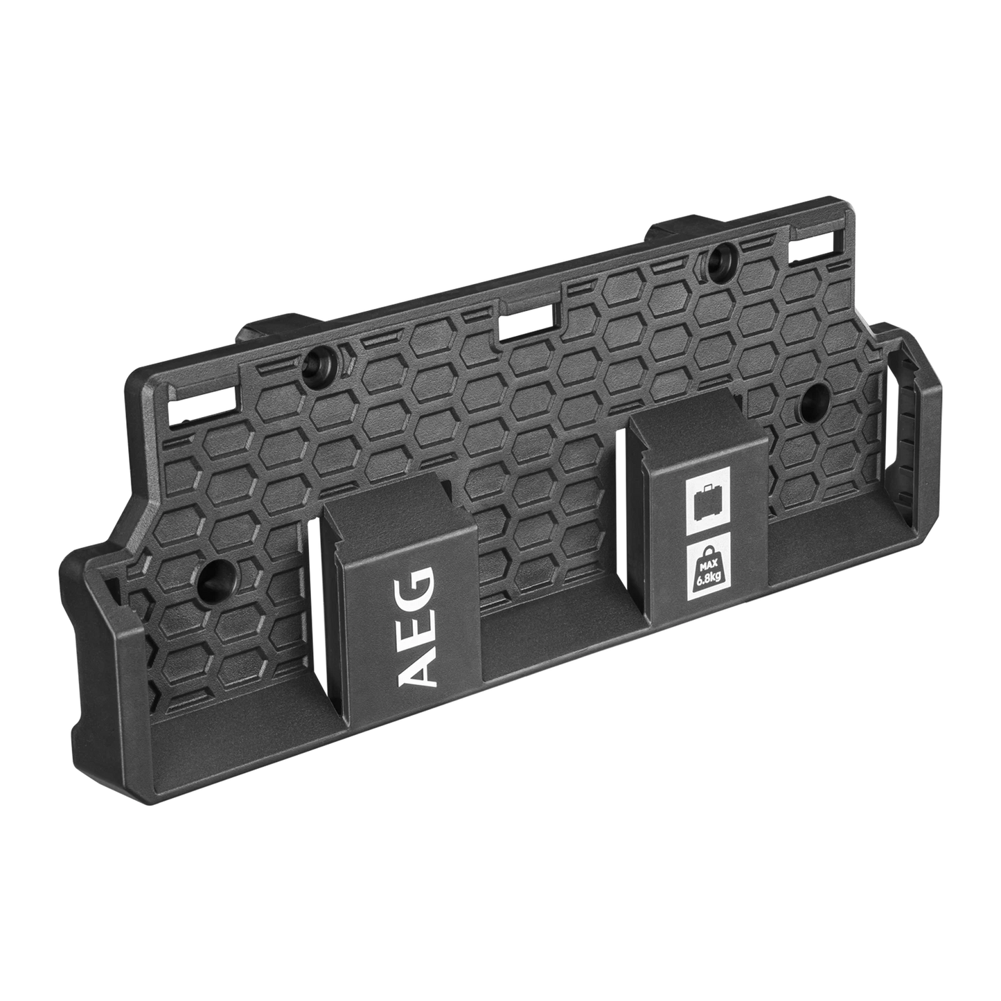 AEG 3 Port 18V Battery Holder, Holds 3 Batteries, High-Impact Resin, Wall/Cart Mountable