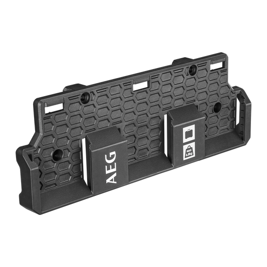 AEG 3 Port 18V Battery Holder, Holds 3 Batteries, High-Impact Resin, Wall/Cart Mountable
