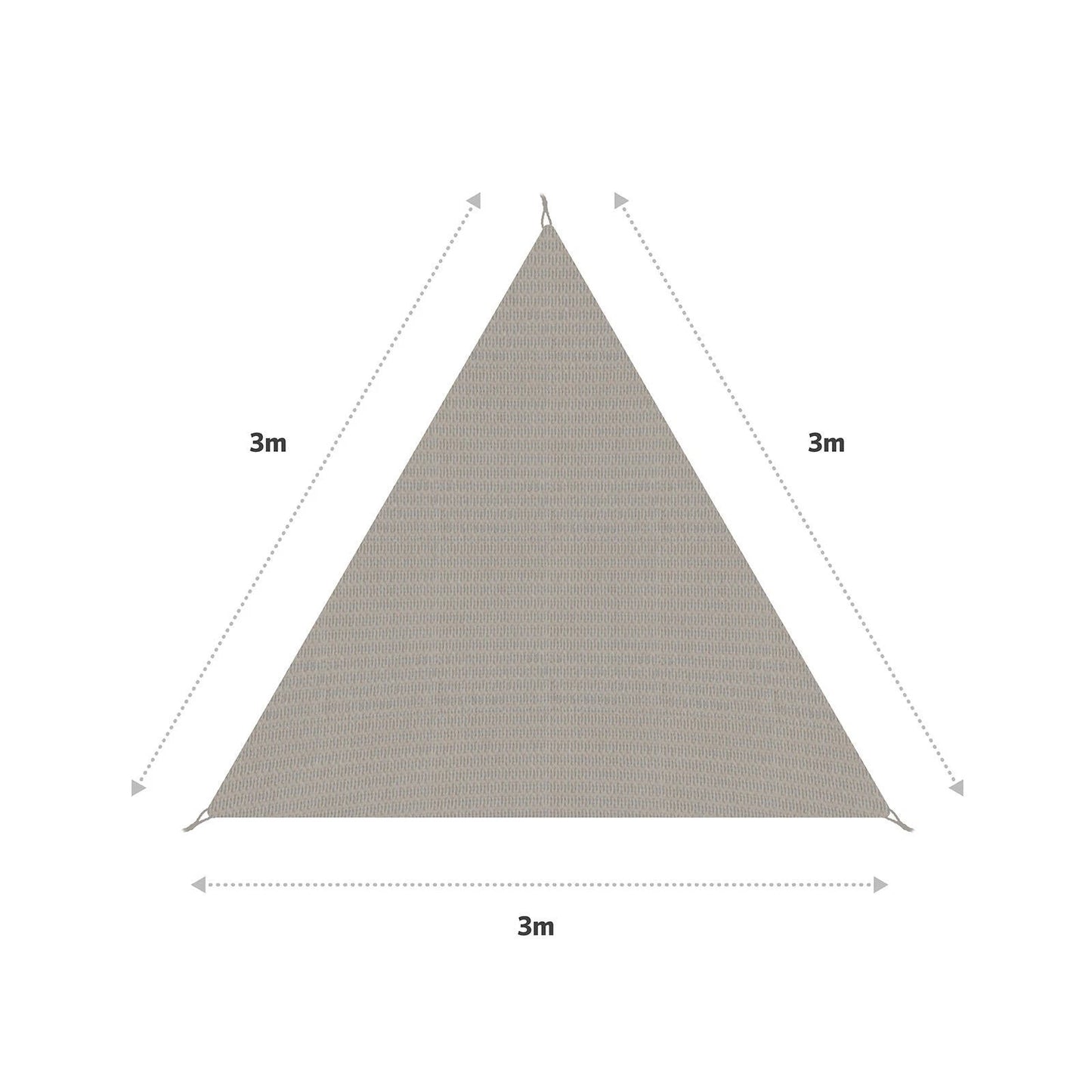 Coolaroo 3m Triangle Riverstone Shade Sail, 90% UV Block, Cancer Council Endorsed