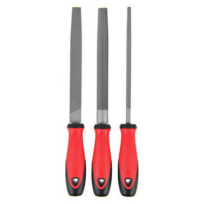 Trojan 3 Piece File Set - Hardened Steel, Ergonomic Grip, Metal & Timber Use