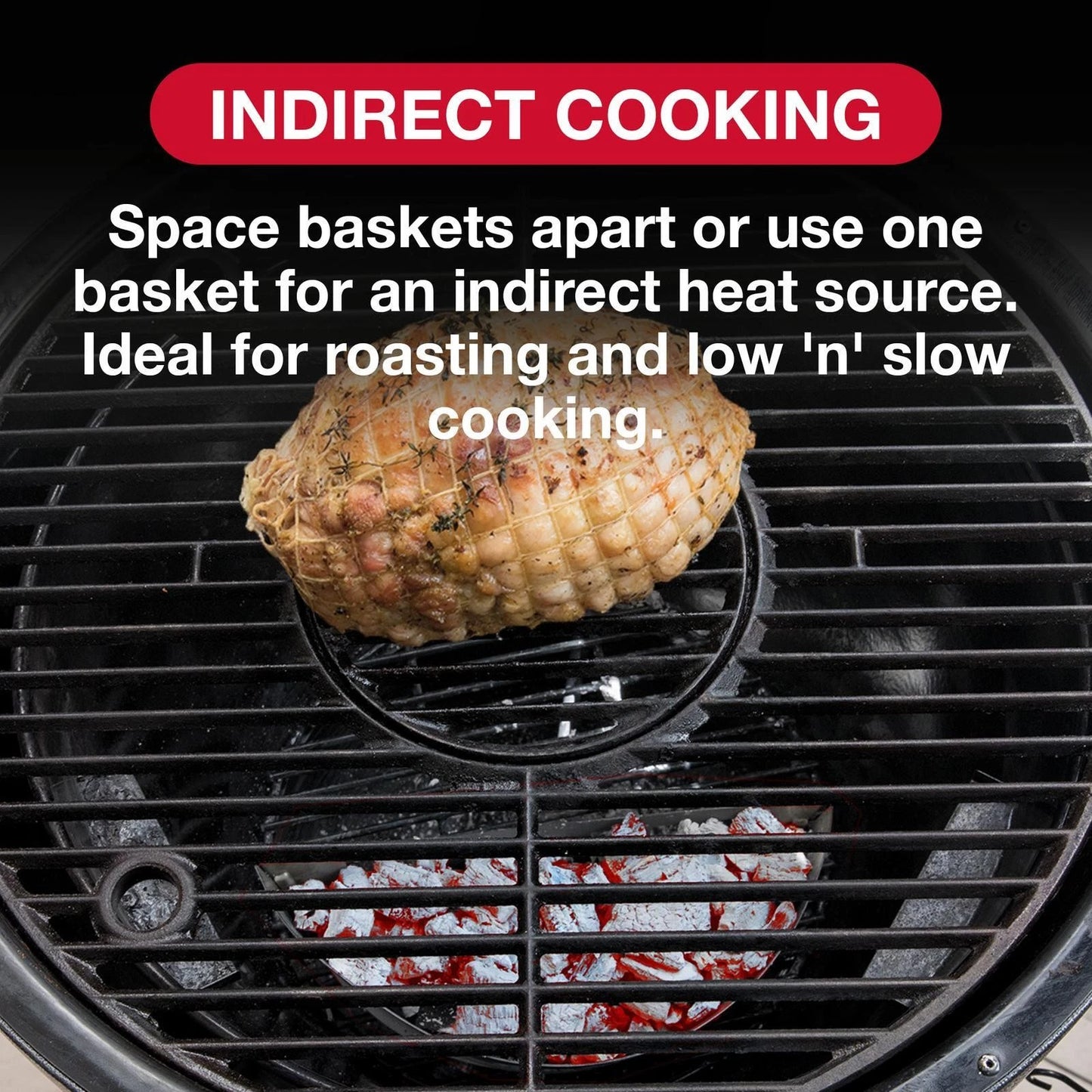 Char-Griller Charcoal Baskets, Two-Zone Cooking, Aluminized Steel, Ventilated, Set of 2