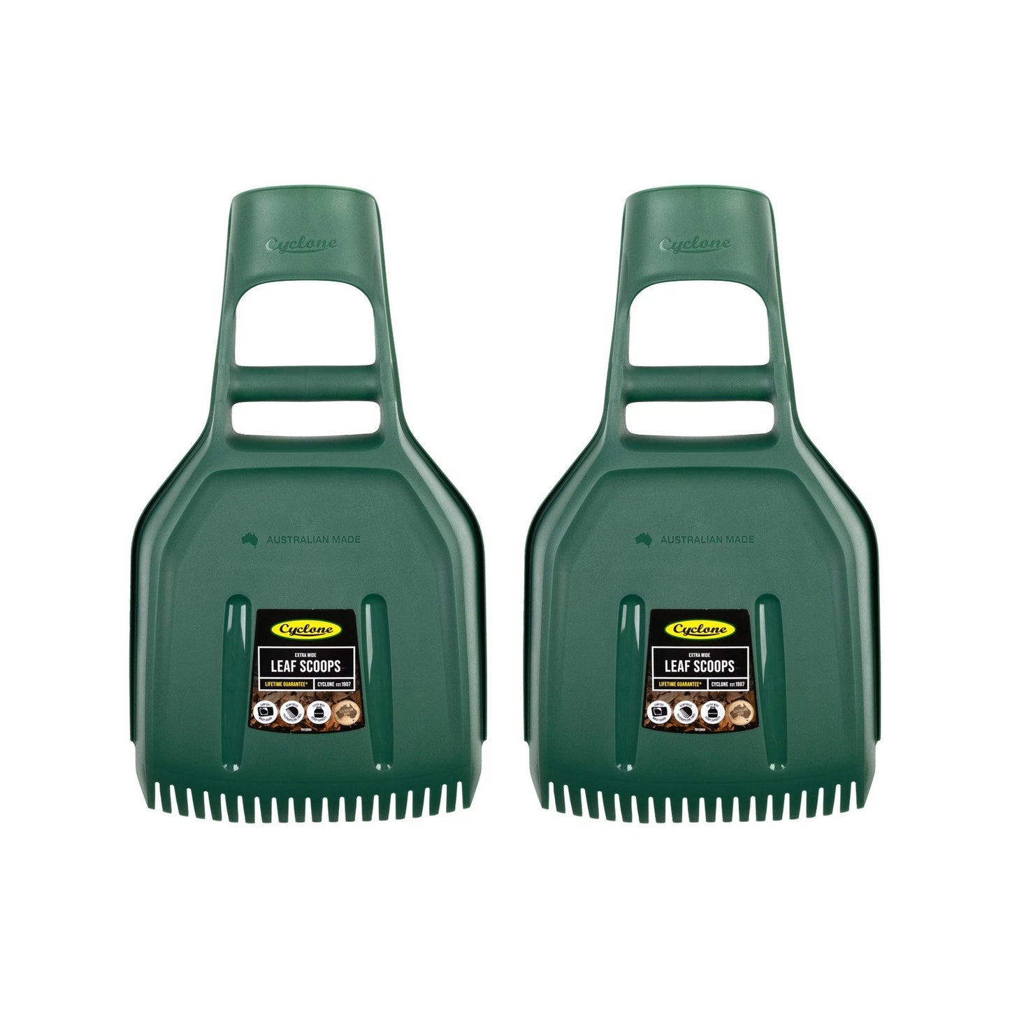 Cyclone Leaf Scoops 2 Pack - High Capacity, Durable, Lightweight, Made in Australia