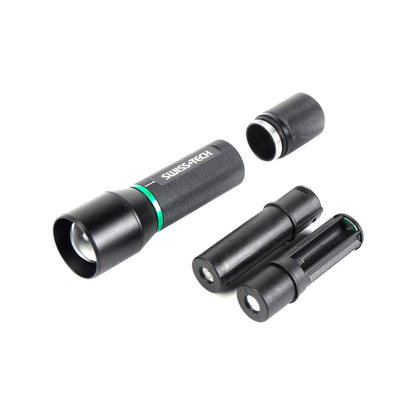 SWISS+TECH 450lm Dual Power Rechargeable Focus Beam Flashlight, USB, Water & Impact Resistant