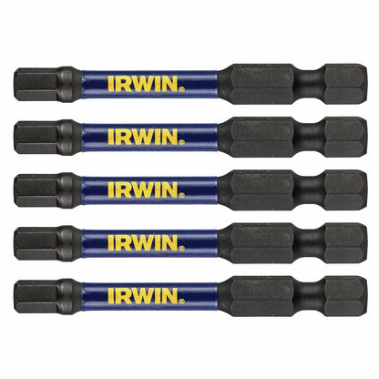 IRWIN 57mm Impact Pro Hex Bits 5 Pack - Full Fitment, Magnetised Tips, Optimized Flex Zone