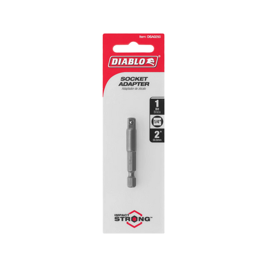 Diablo 1/4" 50mm Socket Adapter - Durable, Impact Resistant, Versatile Conversion