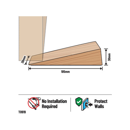 Adoored Small Beige Timber Wedge Door Stop for Indoor Use