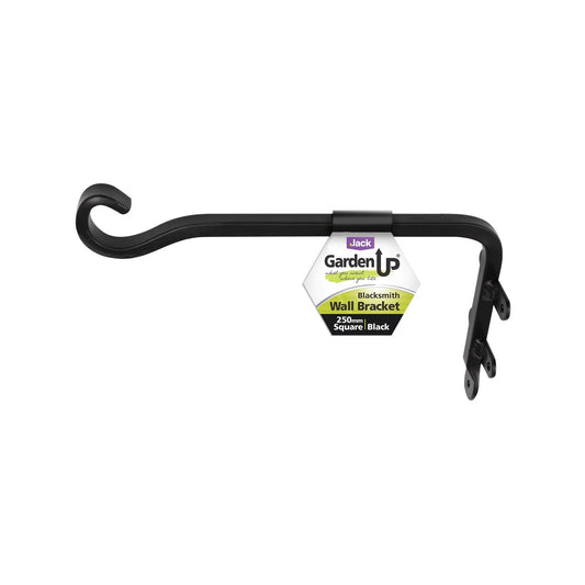 Jack Outdoor 250mm Black Steel Wall Bracket for Hanging Baskets, Indoor/Outdoor Use