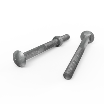 ZENITH M12 x 140mm Galvanised Cup Head Bolts & Nuts, Corrosion Resistant, AS Compliant