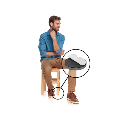 Slipstick 38mm Grey Round Wool Blended Felt Pads - 12 Pack, Floor Protection