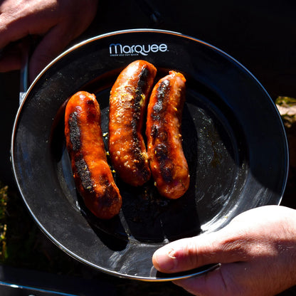 Marquee 12 Piece Enamel Dinner Set - Durable, Dishwasher & Freezer Safe, Indoor/Outdoor Use