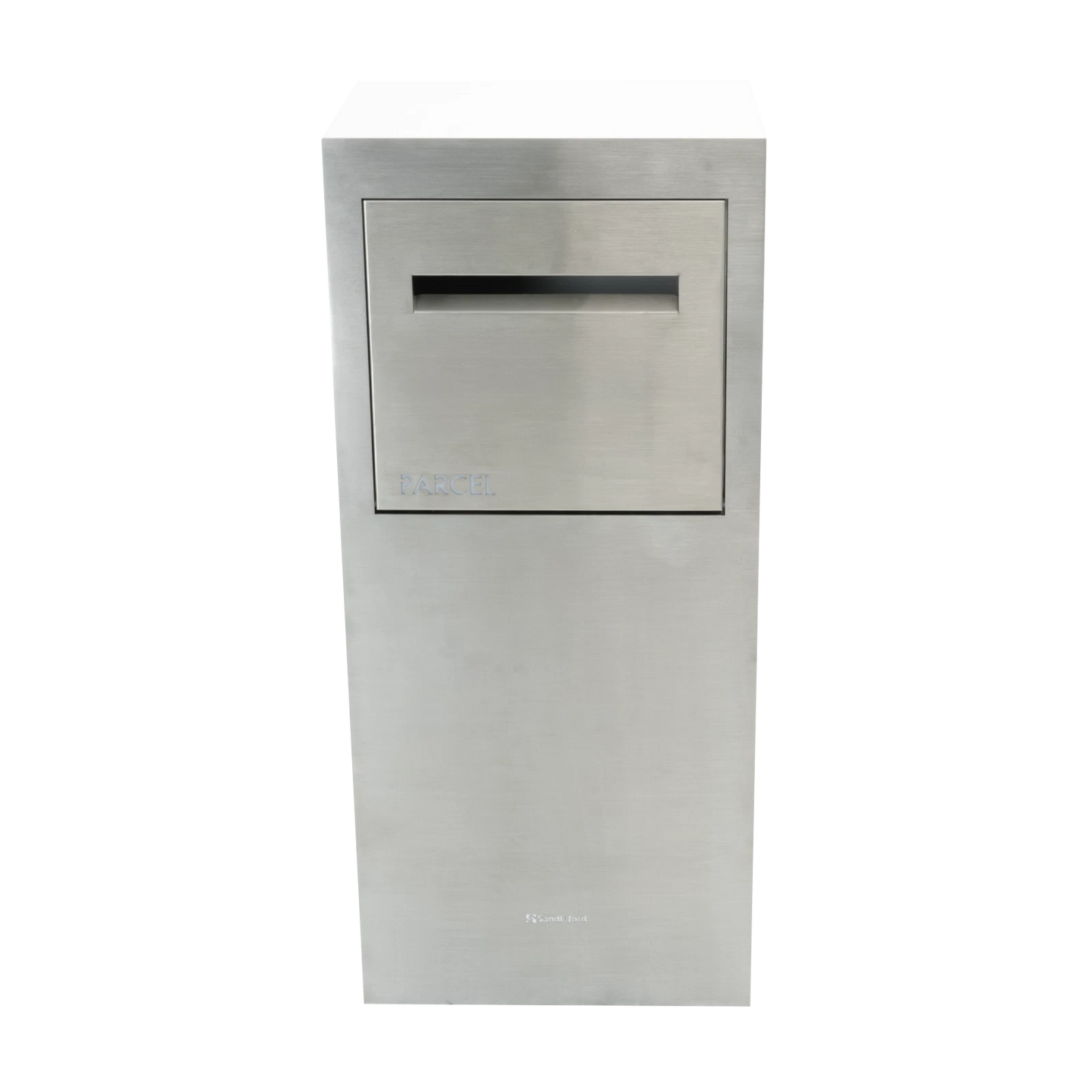 Sandleford 92cm White Matte Stainless Steel Parcel Letterbox with Rear Access