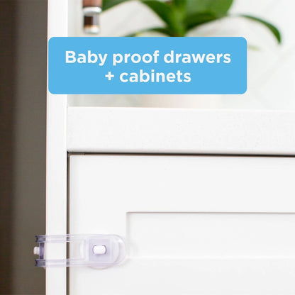 Perma Child Safety 12cm Adhesive Flexi Locks, 12 Pack - Childproof, Easy Install, One-Hand Use