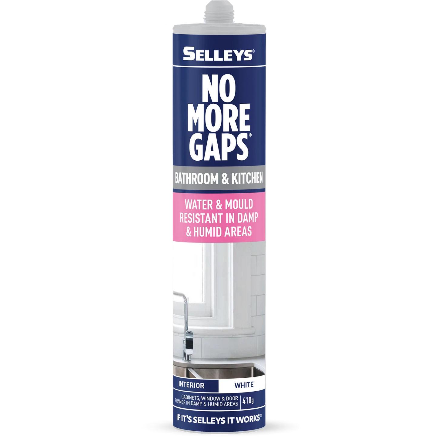 Selleys 410g White No More Gaps Water & Mould Resistant Bathroom Kitchen Filler