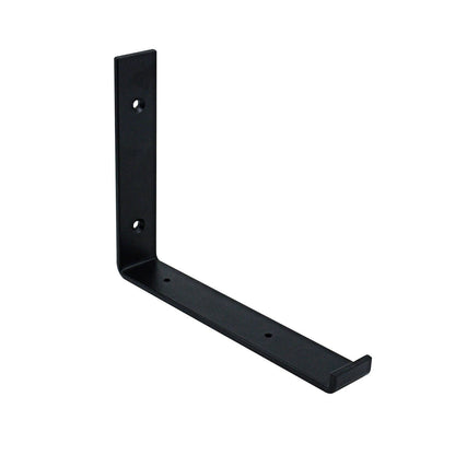Carinya Black Lipped Angle Bracket 240x185mm, Powder Coated Steel, 50kg Load Capacity